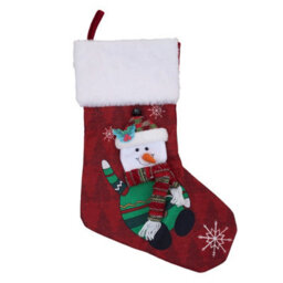 Living And Home 4 Pack Christmas Stockings Santa Snowman Reindeer Penguin Hanging Fireplace Decorations - thumbnail 6