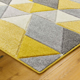 Melrose Salerno Yellow Triangles Patterned Design X-Large Indoor Area Rug 200/285Cm - thumbnail 4