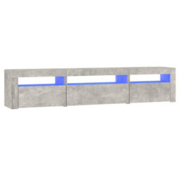Berkfield Modern Tv Cabinet With Led Lights Concrete Grey 195X35X40 Cm