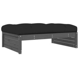 Berkfield Garden Footstool Grey 120X80 Cm Solid Wood Pine - thumbnail 6