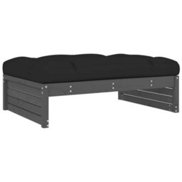 Berkfield Garden Footstool Grey 120X80 Cm Solid Wood Pine - thumbnail 2