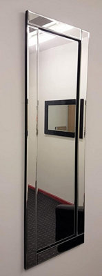 "Biznest Full Length Silver Glass Framed Bevelled Wall Mirror (16""x48"")"