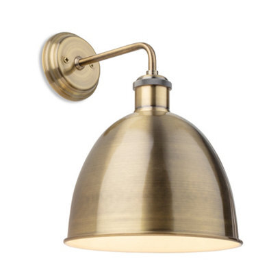 Luminosa Lighting Luminosa Genoa Industrial Dome Wall Light Antique Brass