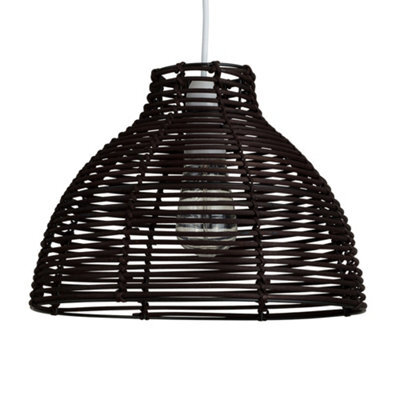 Valuelights Lobster Pot Brown Weave Basket Ceiling Lamp Shade - image 1