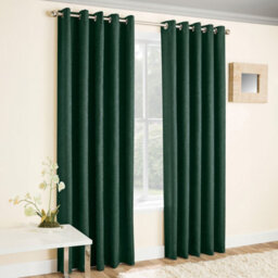 Enhanced Living Vogue Green 46 X 72 Inch (117X183Cm) Eyelet Thermal Noise Reducing Dim Out Curtains (Pair) - thumbnail 2