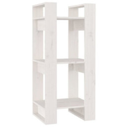 Berkfield Book Cabinet/room Divider White 41X35X91 Cm Solid Wood Pine - thumbnail 2