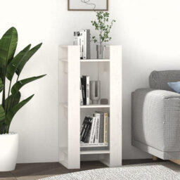 Berkfield Book Cabinet/room Divider White 41X35X91 Cm Solid Wood Pine - thumbnail 6