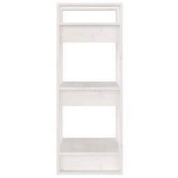 Berkfield Book Cabinet/room Divider White 41X35X91 Cm Solid Wood Pine - thumbnail 4