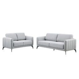 More4Homes Oslo Modern Scandi Style Fabric Living Room 2+3 Seater Sofa Set (Light Grey) - thumbnail 2