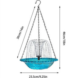 Solar Powered Bird Bath Feeder Tray Fountain For Outdoor Garden Patio - thumbnail 2