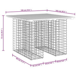 Berkfield Rustic Garden Bench Gabion Design 100X102X72 Cm Impregnated Wood Pine - thumbnail 8