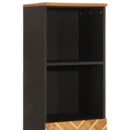 Berkfield Bathroom Cabinet Brown And Black 38X33.5X160 Cm Solid Wood Mango - thumbnail 8