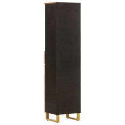 Berkfield Bathroom Cabinet Brown And Black 38X33.5X160 Cm Solid Wood Mango - thumbnail 6