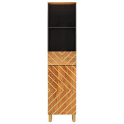 Berkfield Bathroom Cabinet Brown And Black 38X33.5X160 Cm Solid Wood Mango - thumbnail 4