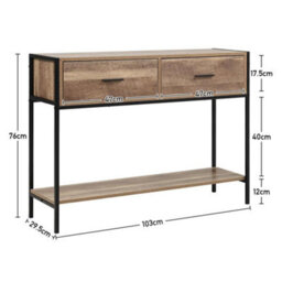 Living And Home Brown Console Table 2 Drawers Hallway Table Entryway Table With Storage Shelf - thumbnail 6