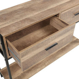 Living And Home Brown Console Table 2 Drawers Hallway Table Entryway Table With Storage Shelf - thumbnail 5