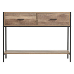 Living And Home Brown Console Table 2 Drawers Hallway Table Entryway Table With Storage Shelf - thumbnail 4