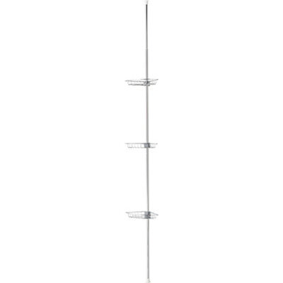 GoodHome Koros Silver Effect Aluminium & Stainless Steel 3 Compartments Shower Shelf (W)20Cm - image 1