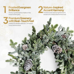 Shatchi Cypress Pine Wreath 80Cm Pe Material Real-Touch Wreath For Door Décor - thumbnail 5