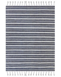 Wyld And Coco Ecoweave Blue Stripe Area Rug 160 X 230 Cm - Handwoven Recycled Materials Indoor Outdoor - thumbnail 1
