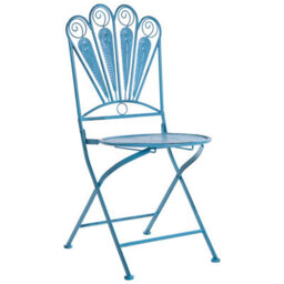 Beliani Set Of 2 Garden Chairs Pavia Folding Metal Blue - thumbnail 5