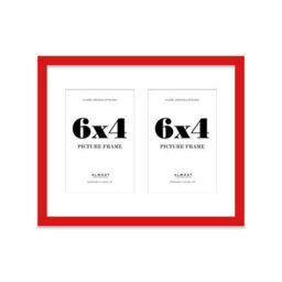 10X8 Inch 2 Opening Photo Collage Frame, Display Two 6X4 Inch Photos, Multi Aperture Family Picture Frame, Red - thumbnail 2