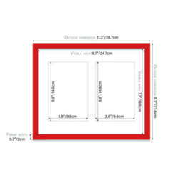 10X8 Inch 2 Opening Photo Collage Frame, Display Two 6X4 Inch Photos, Multi Aperture Family Picture Frame, Red - thumbnail 4