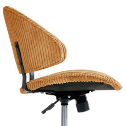 Beliani Office Chair Kiana Corduroy Orange - thumbnail 6