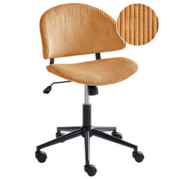 Beliani Office Chair Kiana Corduroy Orange