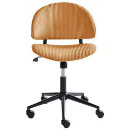 Beliani Office Chair Kiana Corduroy Orange - thumbnail 4