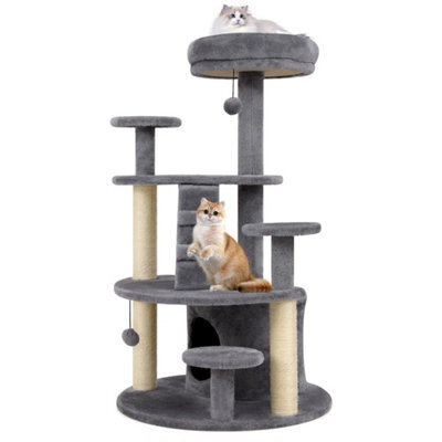 Multi Level Kitty Tower With Condo Padded Perch Scratching Posts Grey - image 1