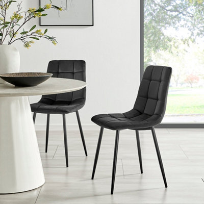 Bravich Zurich Velvet Embossed Dining Chair - Black - image 1