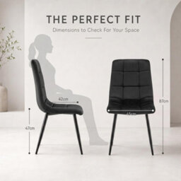 Bravich Zurich Velvet Embossed Dining Chair - Black - thumbnail 6