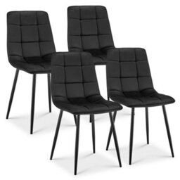Bravich Zurich Velvet Embossed Dining Chair - Black - thumbnail 2