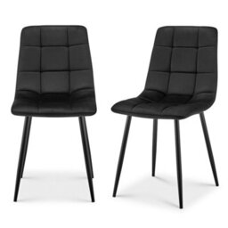 Bravich Zurich Velvet Embossed Dining Chair - Black - thumbnail 3