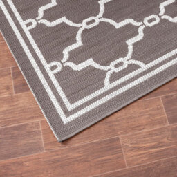 Silver Grey Outdoor Rug, Geometric Stain-Resistant Rug For Patio Decks Garden Balcony, Modern Outdoor Area Rug-80Cm X 150Cm - thumbnail 3
