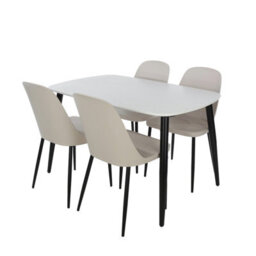 Core Products Aspen White 120Cm Rectangular Dining Table With 4 Calico Plastic Duo Design Chairs - thumbnail 2