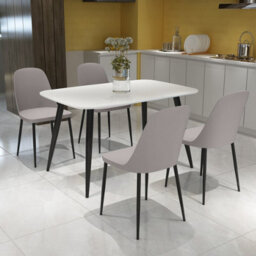 Core Products Aspen White 120Cm Rectangular Dining Table With 4 Calico Plastic Duo Design Chairs - thumbnail 1