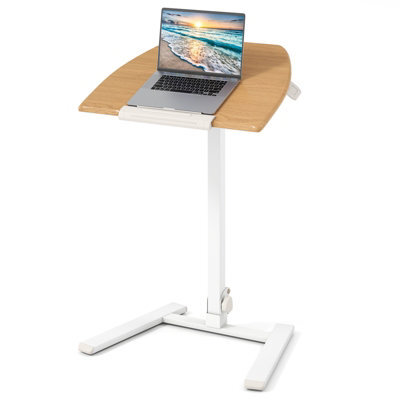 Gainoom Foldable Mobile Standing Desk Rolling Laptop Desk W/ Tiltable Tabletop - image 1