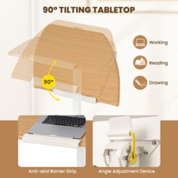 Gainoom Foldable Mobile Standing Desk Rolling Laptop Desk W/ Tiltable Tabletop - thumbnail 5
