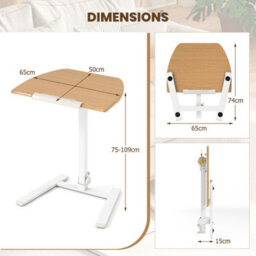 Gainoom Foldable Mobile Standing Desk Rolling Laptop Desk W/ Tiltable Tabletop - thumbnail 2