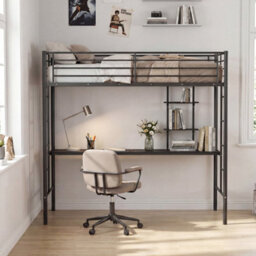 Single Size Loft Bed With Desk & Shelves - thumbnail 5