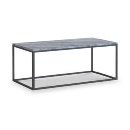 Pimlico Grey Marble 101Cm Rectangular Coffee Table - Dark Grey Metal Frame - By Roseland Furniture