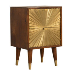 Artisan Furniture Solid Wood Manila Gold Bedside - thumbnail 6