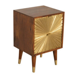 Artisan Furniture Solid Wood Manila Gold Bedside - thumbnail 4
