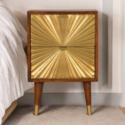 Artisan Furniture Solid Wood Manila Gold Bedside - thumbnail 1
