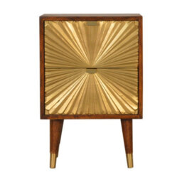 Artisan Furniture Solid Wood Manila Gold Bedside - thumbnail 2