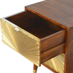 Artisan Furniture Solid Wood Manila Gold Bedside - thumbnail 7