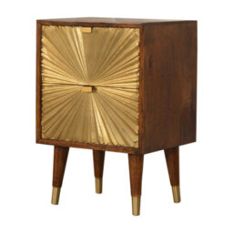 Artisan Furniture Solid Wood Manila Gold Bedside - thumbnail 3