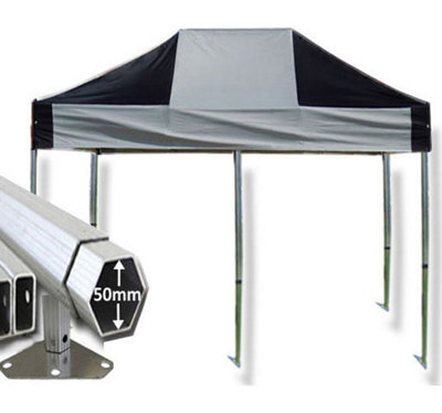 Crocodile Trading 3M X 6M Extreme 50 Commercial Instant Shelter Pop Up Gazebos Frame & Canopy - Black/silver - image 1
